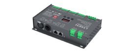 916  16Ch 3A CV DMX Decoder, 1152W Max.Power, XLR-3 , Green connector & RJ45 Port, Self testing, DMX512/RDM I/P signal, IP20.